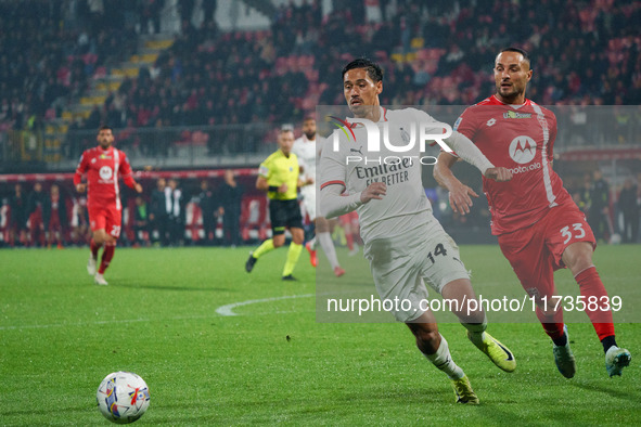 Tijjani Reijnders participates in the match between AC Monza and AC Milan, Serie A, at U-Power Stadium in Monza, Italy, on November 2, 2024....