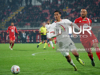 Tijjani Reijnders participates in the match between AC Monza and AC Milan, Serie A, at U-Power Stadium in Monza, Italy, on November 2, 2024....