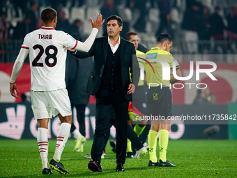 Paulo Fonseca is the head coach of AC Milan during the match between AC Monza and AC Milan in Serie A at U-Power Stadium in Monza, Italy, on...