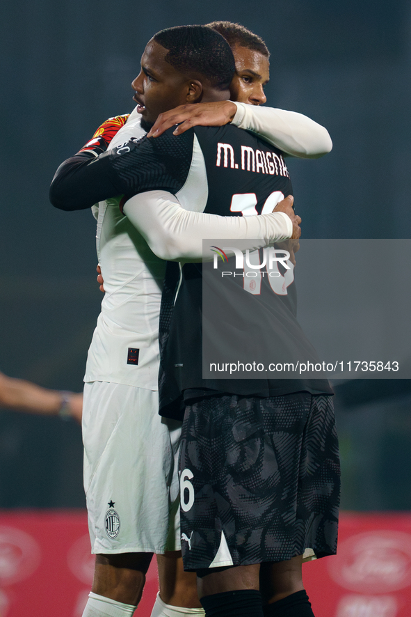 Mike Maignan participates in the match between AC Monza and AC Milan, Serie A, at U-Power Stadium in Monza, Italy, on November 2, 2024. 