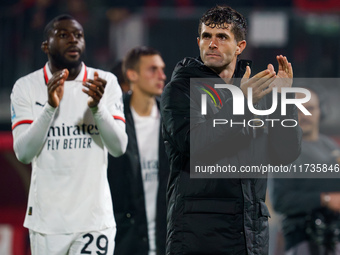 Christian Pulisic participates in the match between AC Monza and AC Milan, Serie A, at U-Power Stadium in Monza, Italy, on November 2, 2024....