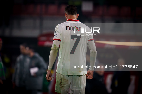 Alvaro Morata participates in the match between AC Monza and AC Milan, Serie A, at U-Power Stadium in Monza, Italy, on November 2, 2024. 