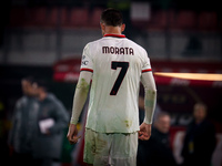 Alvaro Morata participates in the match between AC Monza and AC Milan, Serie A, at U-Power Stadium in Monza, Italy, on November 2, 2024. (