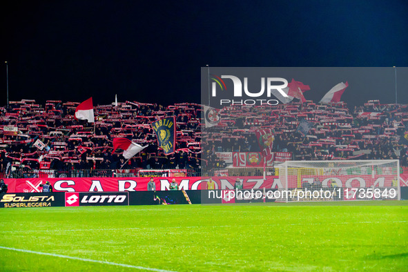 An AC Monza supporter of Curva Davide Pieri attends the AC Monza vs AC Milan Serie A match at U-Power Stadium in Monza, Italy, on November 2...