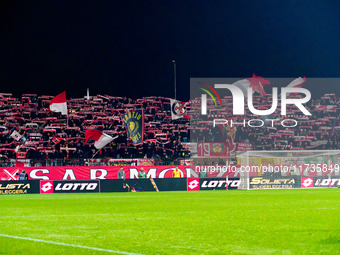 An AC Monza supporter of Curva Davide Pieri attends the AC Monza vs AC Milan Serie A match at U-Power Stadium in Monza, Italy, on November 2...