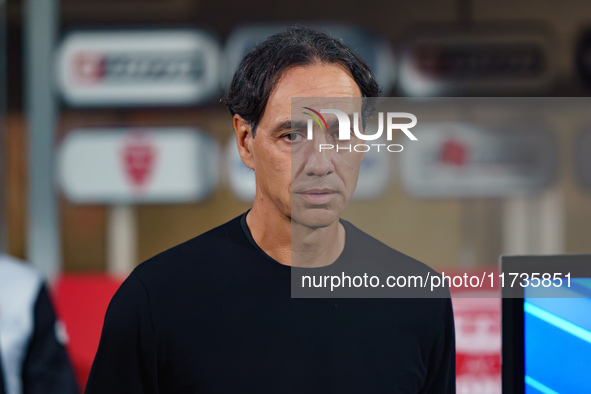 Alessandro Nesta, head coach of AC Monza, is present during the match between AC Monza and AC Milan in Serie A at U-Power Stadium in Monza,...