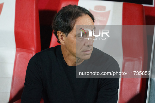 Alessandro Nesta, head coach of AC Monza, is present during the match between AC Monza and AC Milan in Serie A at U-Power Stadium in Monza,...