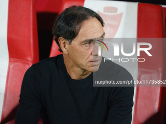 Alessandro Nesta, head coach of AC Monza, is present during the match between AC Monza and AC Milan in Serie A at U-Power Stadium in Monza,...