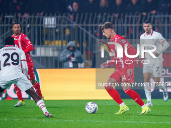 Daniel Maldini participates in the match between AC Monza and AC Milan, Serie A, at U-Power Stadium in Monza, Italy, on November 2, 2024. (