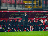 Paulo Fonseca is the head coach of AC Milan during the match between AC Monza and AC Milan in Serie A at U-Power Stadium in Monza, Italy, on...