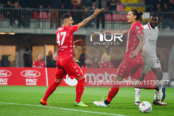 Dany Mota participates in the match between AC Monza and AC Milan, Serie A, at U-Power Stadium in Monza, Italy, on November 2, 2024. 