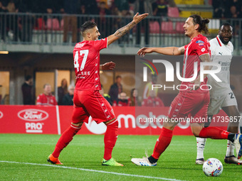 Dany Mota participates in the match between AC Monza and AC Milan, Serie A, at U-Power Stadium in Monza, Italy, on November 2, 2024. (