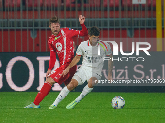 Christian Pulisic participates in the match between AC Monza and AC Milan, Serie A, at U-Power Stadium in Monza, Italy, on November 2, 2024....