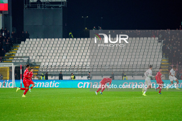 The Milan ultras protest during the AC Monza vs AC Milan Serie A match at U-Power Stadium in Monza, Italy, on November 2, 2024. 