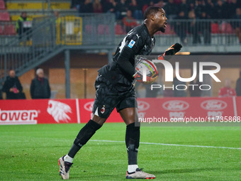 Mike Maignan participates in the match between AC Monza and AC Milan, Serie A, at U-Power Stadium in Monza, Italy, on November 2, 2024. (