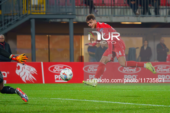 Daniel Maldini participates in the match between AC Monza and AC Milan, Serie A, at U-Power Stadium in Monza, Italy, on November 2, 2024. 