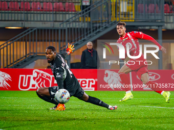 Daniel Maldini participates in the match between AC Monza and AC Milan, Serie A, at U-Power Stadium in Monza, Italy, on November 2, 2024. (