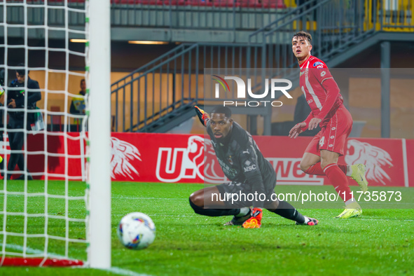 Daniel Maldini participates in the match between AC Monza and AC Milan, Serie A, at U-Power Stadium in Monza, Italy, on November 2, 2024. 