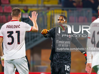 Mike Maignan participates in the match between AC Monza and AC Milan, Serie A, at U-Power Stadium in Monza, Italy, on November 2, 2024. (