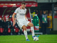 Strahinja Pavlovic participates in the match between AC Monza and AC Milan, Serie A, at U-Power Stadium in Monza, Italy, on November 2, 2024...