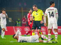 Ermanno Feliciani serves as the referee during the AC Monza vs AC Milan Serie A match at U-Power Stadium in Monza, Italy, on November 2, 202...