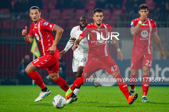 Dany Mota participates in the match between AC Monza and AC Milan, Serie A, at U-Power Stadium in Monza, Italy, on November 2, 2024. 