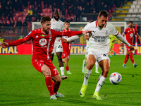 Georgios Kyriakopoulos and Filippo Terracciano participate in the AC Monza vs AC Milan, Serie A match, at U-Power Stadium in Monza, Italy, o...