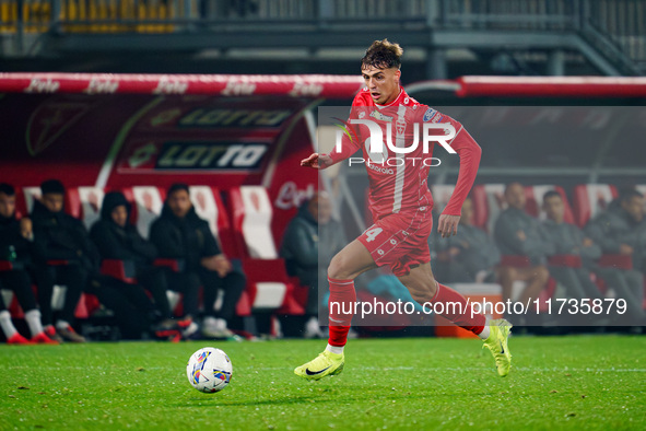 Daniel Maldini participates in the match between AC Monza and AC Milan, Serie A, at U-Power Stadium in Monza, Italy, on November 2, 2024. 