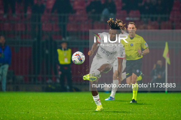 Samuel Chukwueze participates in the match between AC Monza and AC Milan, Serie A, at U-Power Stadium in Monza, Italy, on November 2, 2024. 