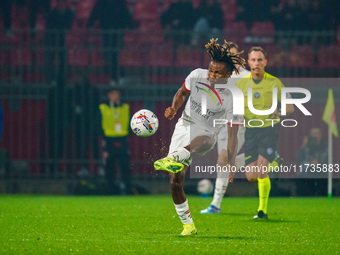 Samuel Chukwueze participates in the match between AC Monza and AC Milan, Serie A, at U-Power Stadium in Monza, Italy, on November 2, 2024....