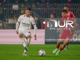 Alvaro Morata participates in the match between AC Monza and AC Milan, Serie A, at U-Power Stadium in Monza, Italy, on November 2, 2024. (