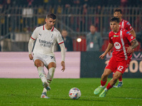 Alvaro Morata participates in the match between AC Monza and AC Milan, Serie A, at U-Power Stadium in Monza, Italy, on November 2, 2024. (