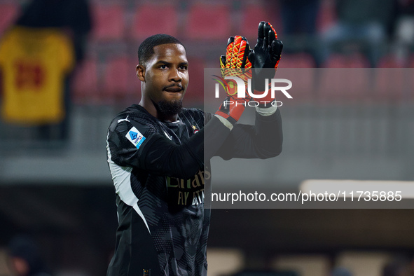 Mike Maignan participates in the match between AC Monza and AC Milan, Serie A, at U-Power Stadium in Monza, Italy, on November 2, 2024. 