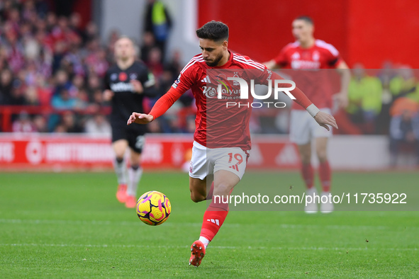 Alex Moreno of Nottingham Forest is in action during the Premier League match between Nottingham Forest and West Ham United at the City Grou...