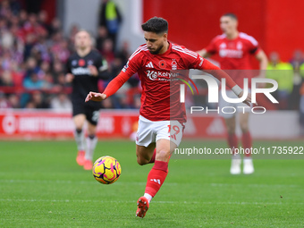 Alex Moreno of Nottingham Forest is in action during the Premier League match between Nottingham Forest and West Ham United at the City Grou...