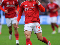 Alex Moreno of Nottingham Forest is in action during the Premier League match between Nottingham Forest and West Ham United at the City Grou...