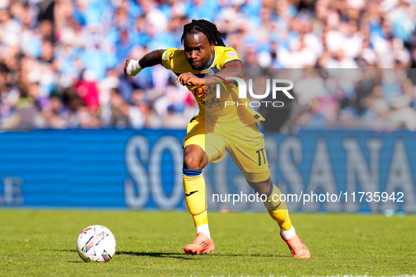 Ademola Lookman of Atalanta BC during the serie Serie A Enilive match between SSC Napoli and Atalanta BC at Stadio Diego Armando Maradona on...