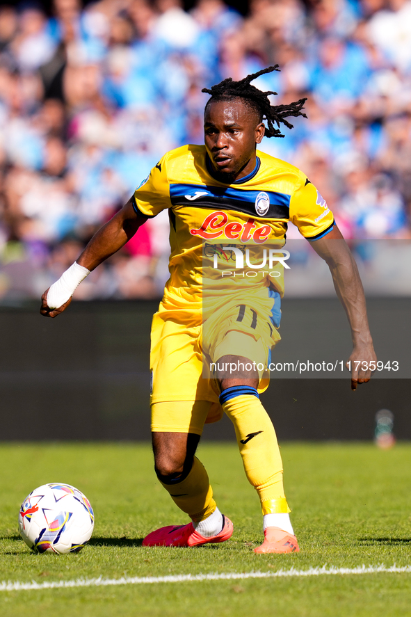 Ademola Lookman of Atalanta BC during the serie Serie A Enilive match between SSC Napoli and Atalanta BC at Stadio Diego Armando Maradona on...