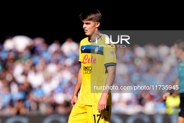 Charles De Ketelaere of Atalanta BC looks on during the serie Serie A Enilive match between SSC Napoli and Atalanta BC at Stadio Diego Arman...