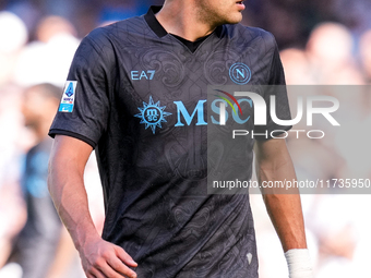 Alessandro Buongiorno of SSC Napoli looks on during the serie Serie A Enilive match between SSC Napoli and Atalanta BC at Stadio Diego Arman...