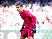 Alex Meret of SSC Napoli looks on during the serie Serie A Enilive match between SSC Napoli and Atalanta BC at Stadio Diego Armando Maradona...