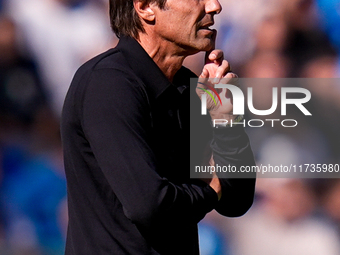 Antonio Conte Head Coach of SSC Napoli looks on during the serie Serie A Enilive match between SSC Napoli and Atalanta BC at Stadio Diego Ar...