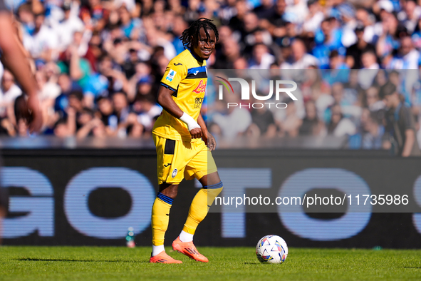 Ademola Lookman of Atalanta BC during the serie Serie A Enilive match between SSC Napoli and Atalanta BC at Stadio Diego Armando Maradona on...