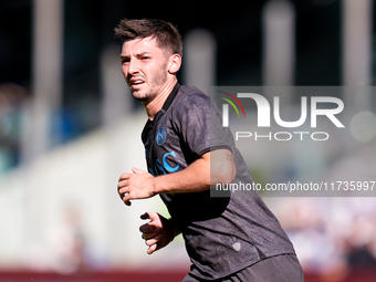 Billy Gilmour of SSC Napoli looks on during the serie Serie A Enilive match between SSC Napoli and Atalanta BC at Stadio Diego Armando Marad...