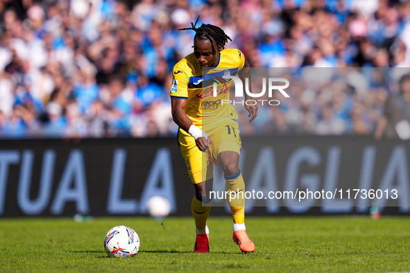 Ademola Lookman of Atalanta BC during the serie Serie A Enilive match between SSC Napoli and Atalanta BC at Stadio Diego Armando Maradona on...