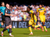 Ademola Lookman of Atalanta BC celebrates after scoring second goal during the serie Serie A Enilive match between SSC Napoli and Atalanta B...