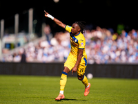 Ademola Lookman of Atalanta BC celebrates after scoring second goal during the serie Serie A Enilive match between SSC Napoli and Atalanta B...