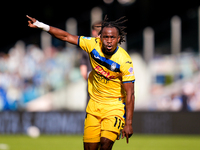 Ademola Lookman of Atalanta BC celebrates after scoring second goal during the serie Serie A Enilive match between SSC Napoli and Atalanta B...