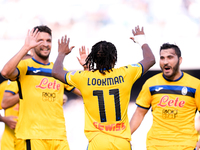 Ademola Lookman of Atalanta BC celebrates after scoring second goal during the serie Serie A Enilive match between SSC Napoli and Atalanta B...