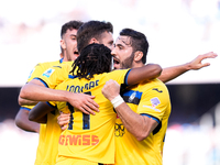 Ademola Lookman of Atalanta BC celebrates after scoring second goal during the serie Serie A Enilive match between SSC Napoli and Atalanta B...